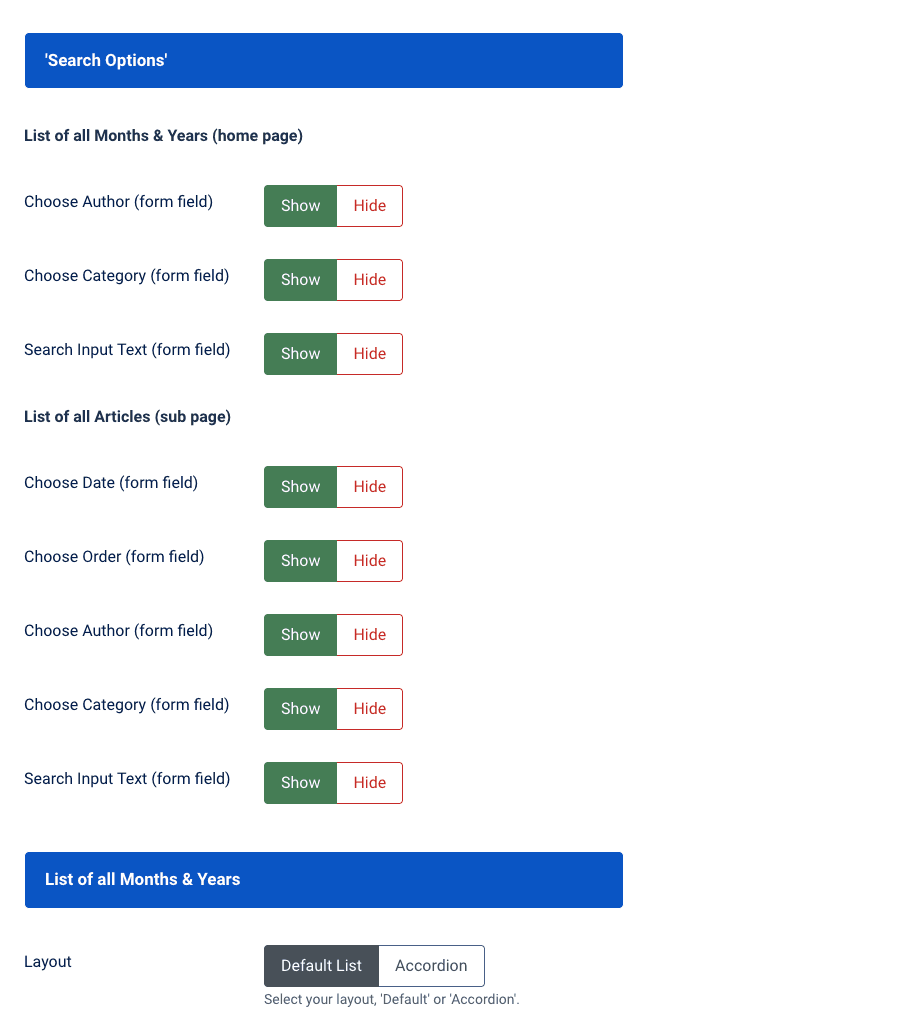 Advanced Search Customization