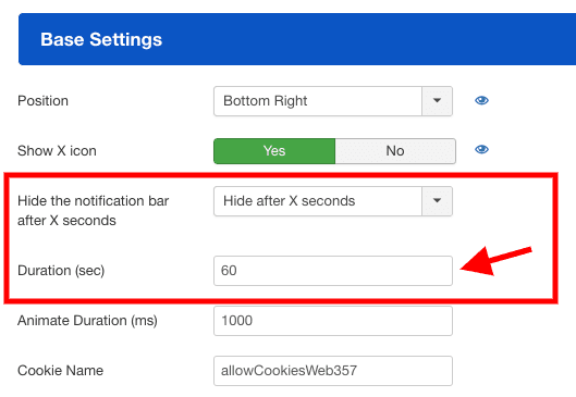 ⏱️ Control the Visibility Duration