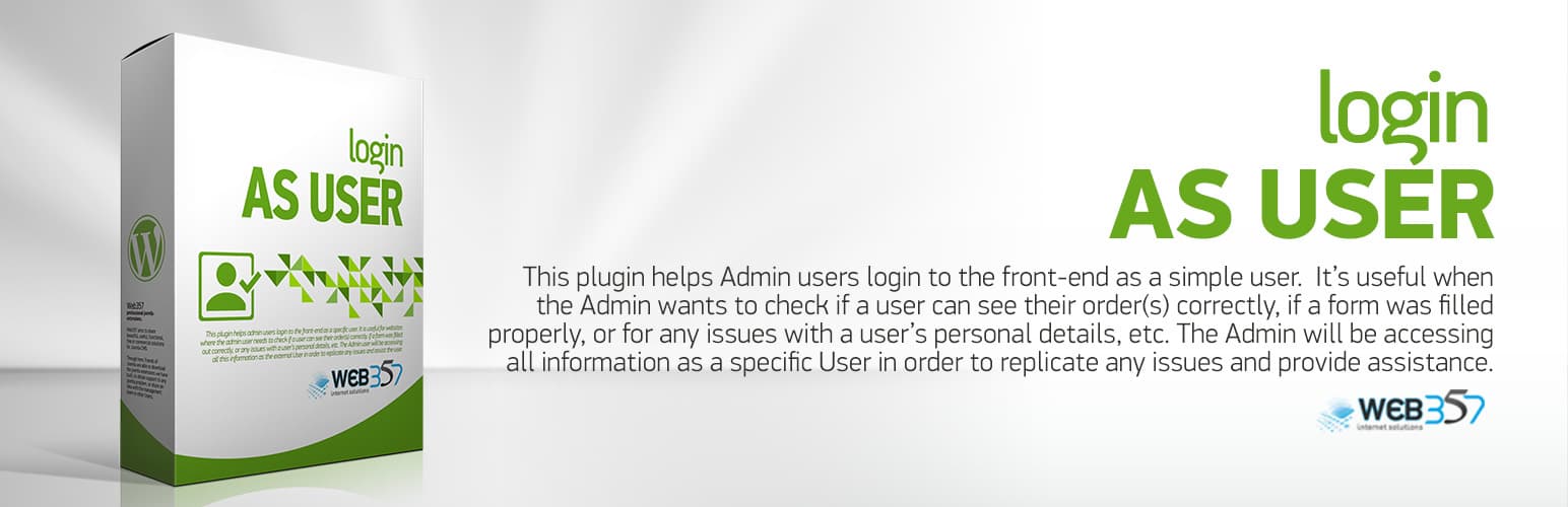 Login as a User – WordPress plugin - Cover