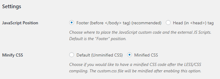 ⚙️ Flexible Script &amp; Style Settings