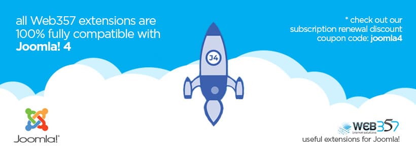 All Web357 extensions are 100% fully compatible with Joomla! 4