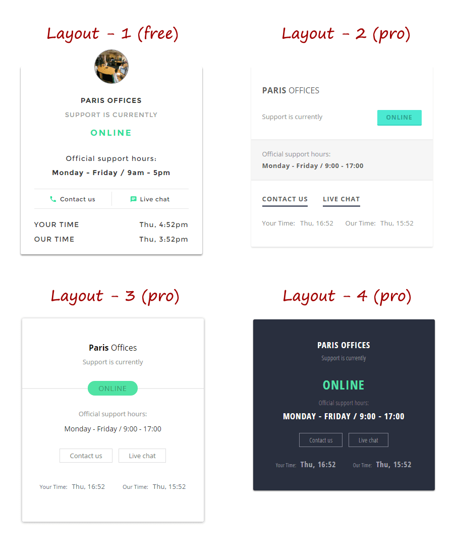 🎨 Layouts (Free and Pro)