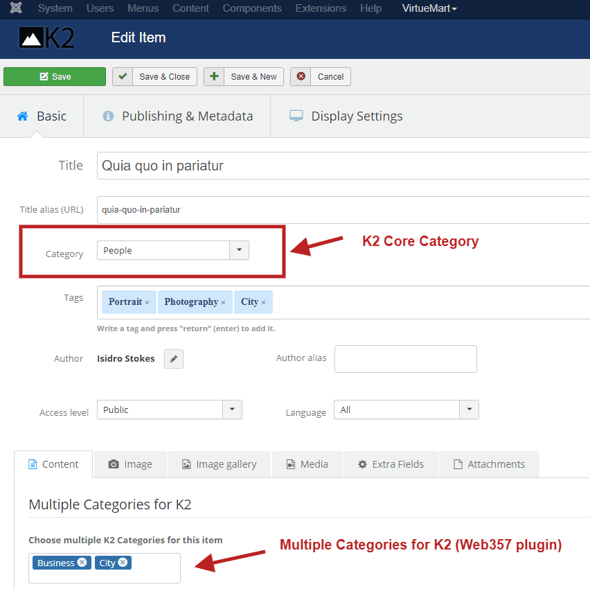 🗂️ Assign Multiple Categories per K2 Item