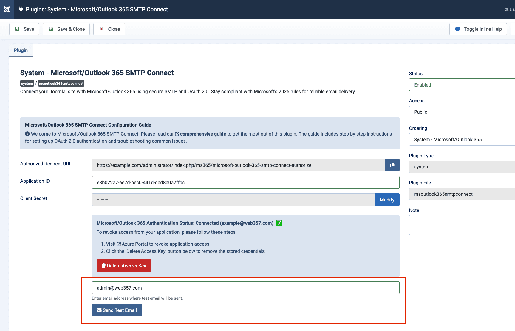 📧 Test Emails, Token Status & Debug Logs