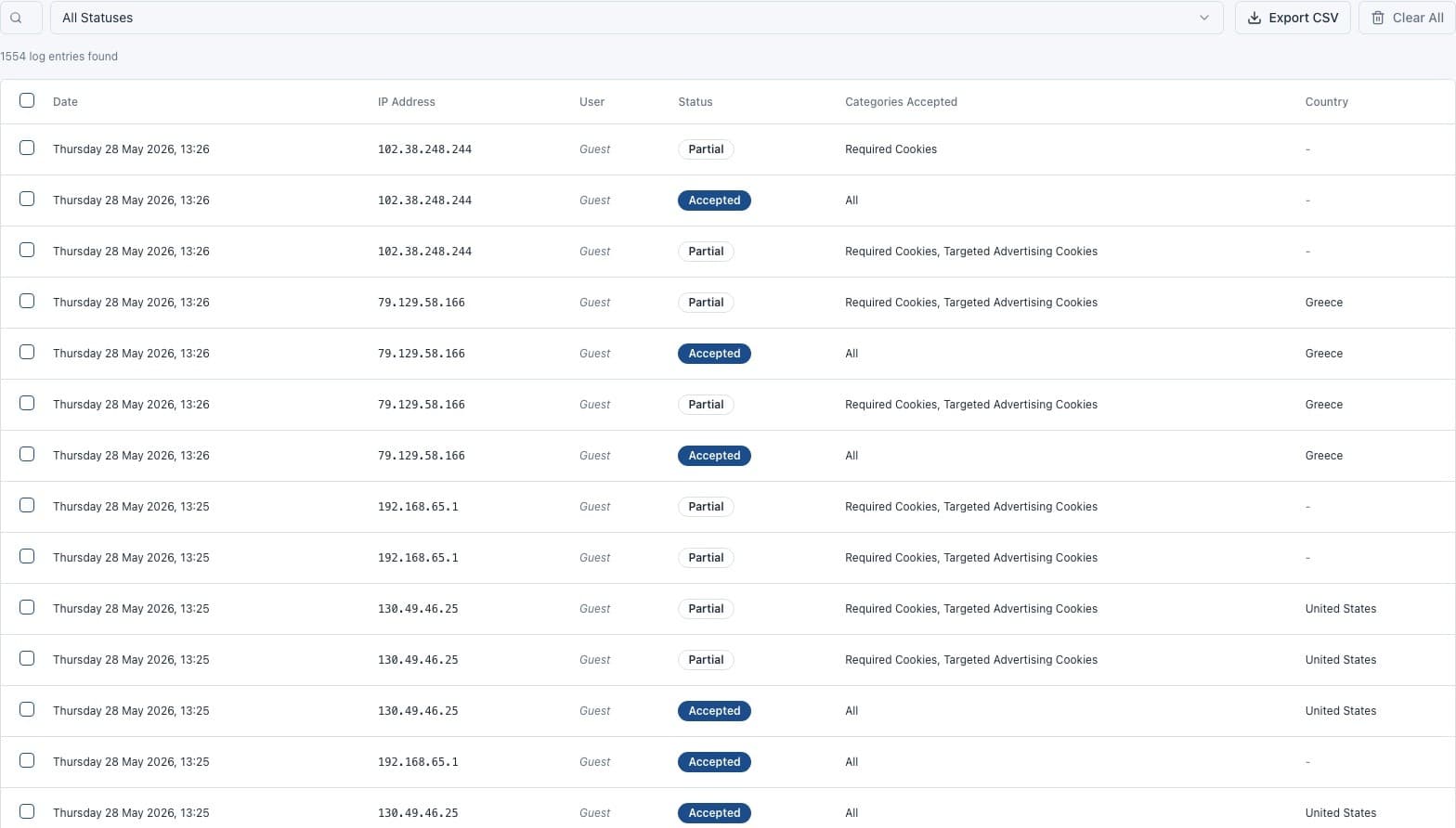 📋 Consent Logs and Audit Trail