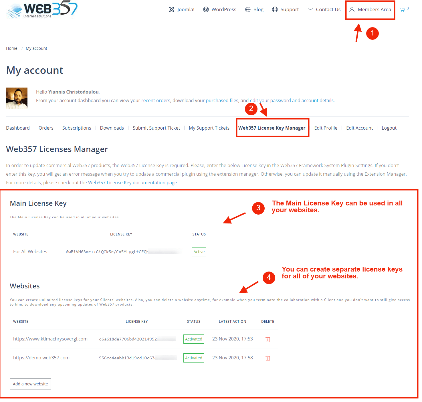 Web357 License Key Manager for multiple domains