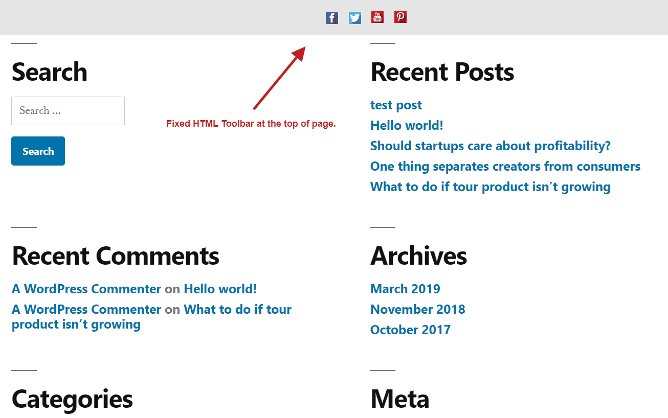 ⬆️ Fixed Toolbar at the Top