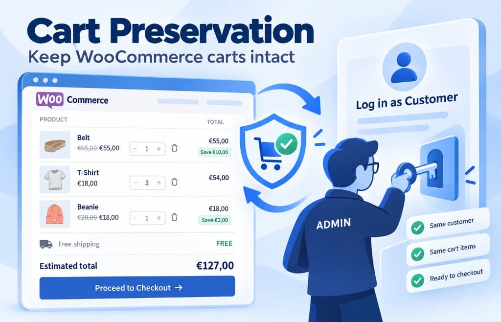 Cart Preservation – keep the WooCommerce cart when you log in as a customer