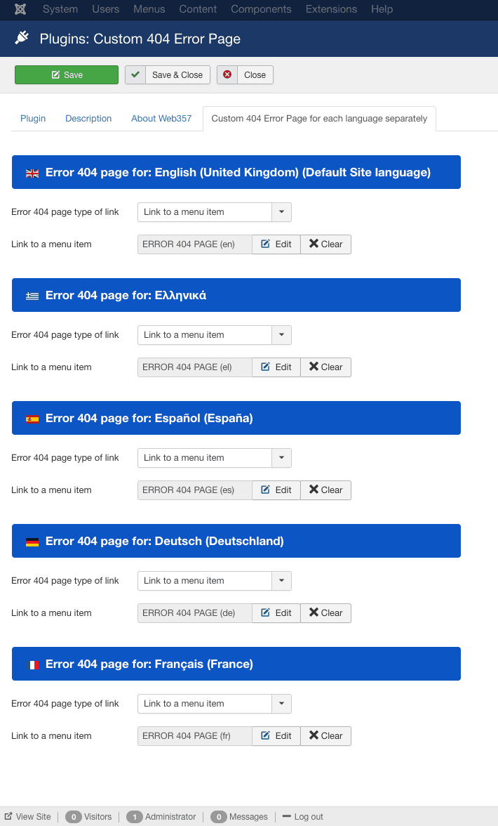 🔠 Set Custom 404 Error Pages for Each Language in Joomla!