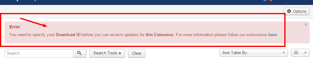 Download ID: Error Message if you haven't specify your Download ID.